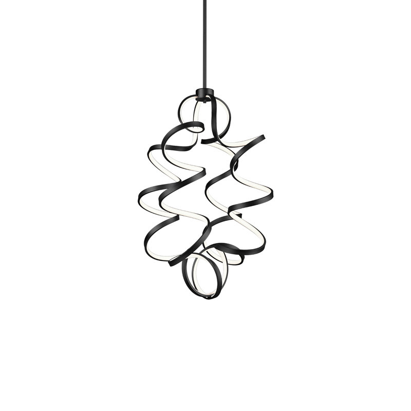 Synergy 34'' Black LED Unique Statement Pendant Light