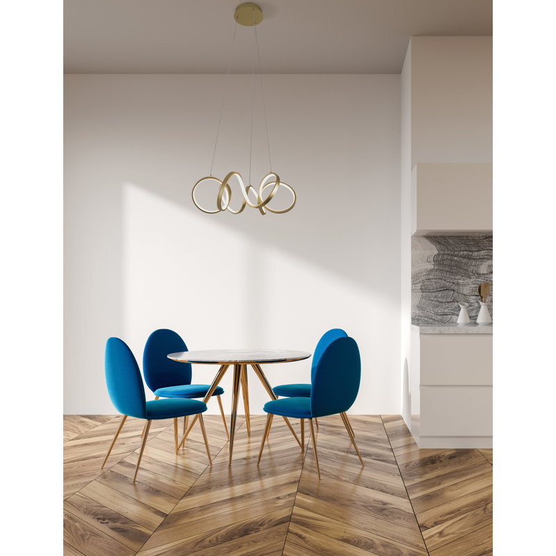 Antique Brass Helical LED Pendant Light