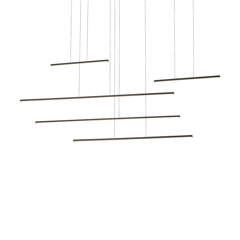 Chute Motion Sleek Black Aluminum 60.5" LED Pendant