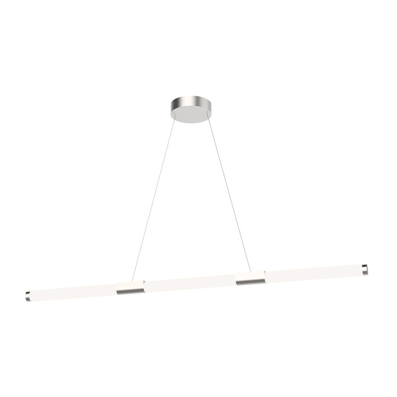 Akari Sleek Minimalist 49.5" LED Kitchen Island Pendant in Brushed Nickel