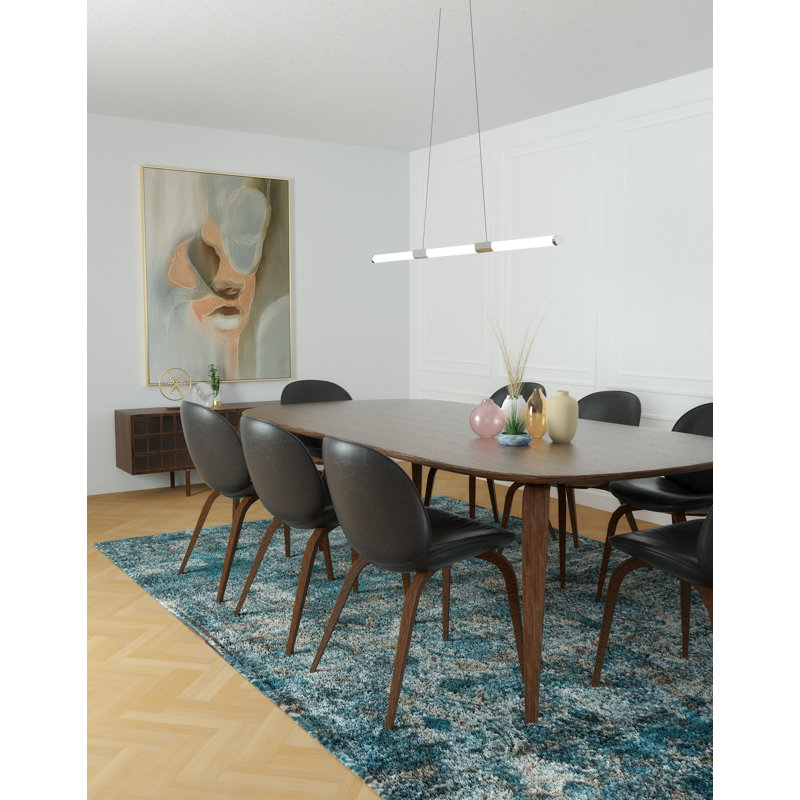Akari Sleek Minimalist 49.5" LED Kitchen Island Pendant in Brushed Nickel