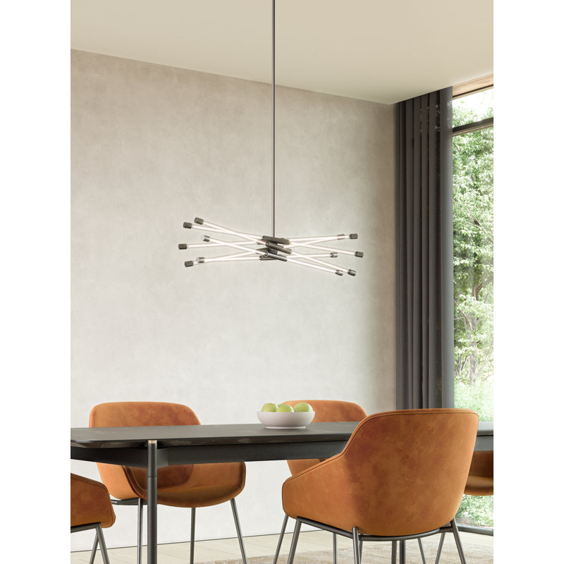 Black Glass LED Island Pendant Light