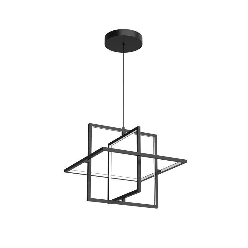 Black Brushed Nickel 3-Light LED Pendant with Glass Shades