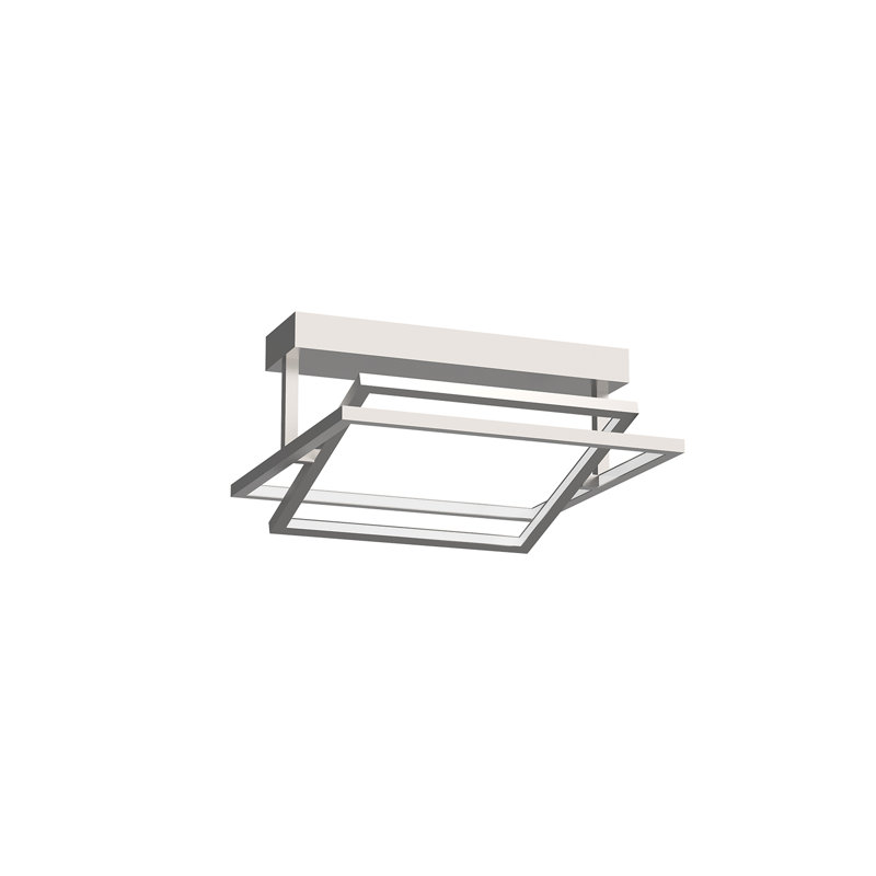 Mondrian Brushed Nickel LED Flush Mount with Glass Accents