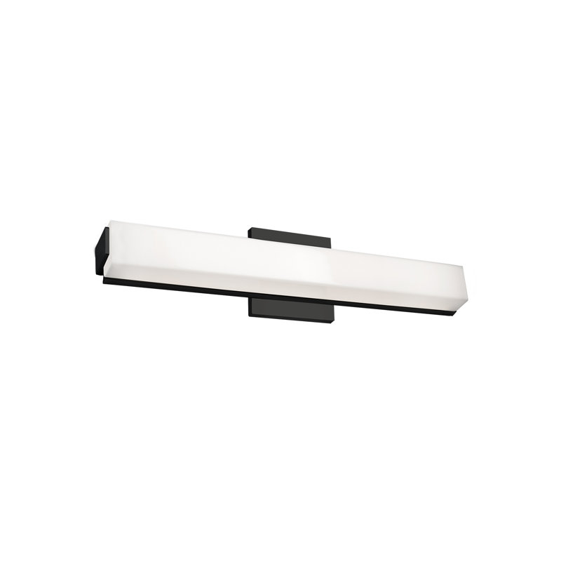 Sleek Black LED Bath Bar with Dimmable Rectangular Diffuser