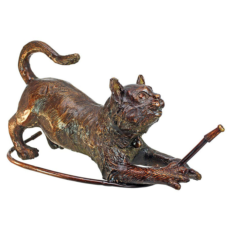 Bronze Mischievous Cat Garden Statue with Hose