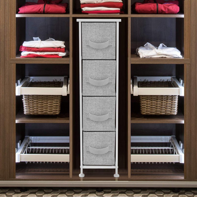 Farmhouse White 4-Drawer Vertical Nursery Dresser with Soft Close
