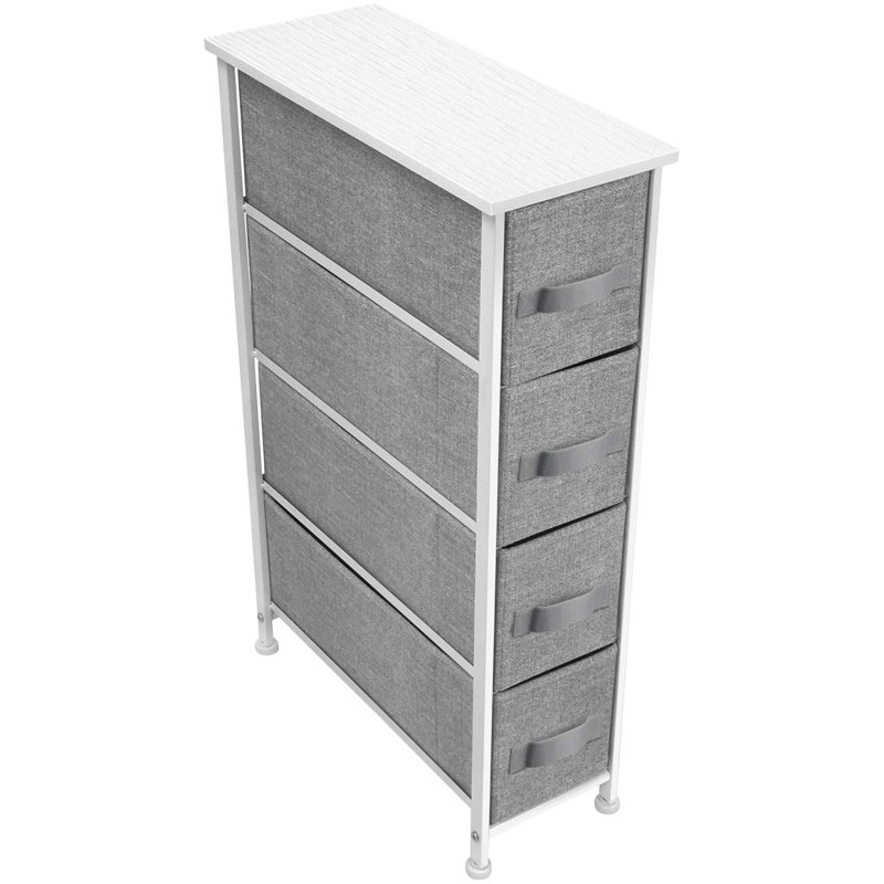 Farmhouse White 4-Drawer Vertical Nursery Dresser with Soft Close