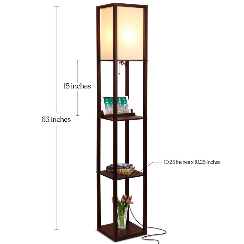 Havana Brown Adjustable Kids Shelf with Integrated Charging