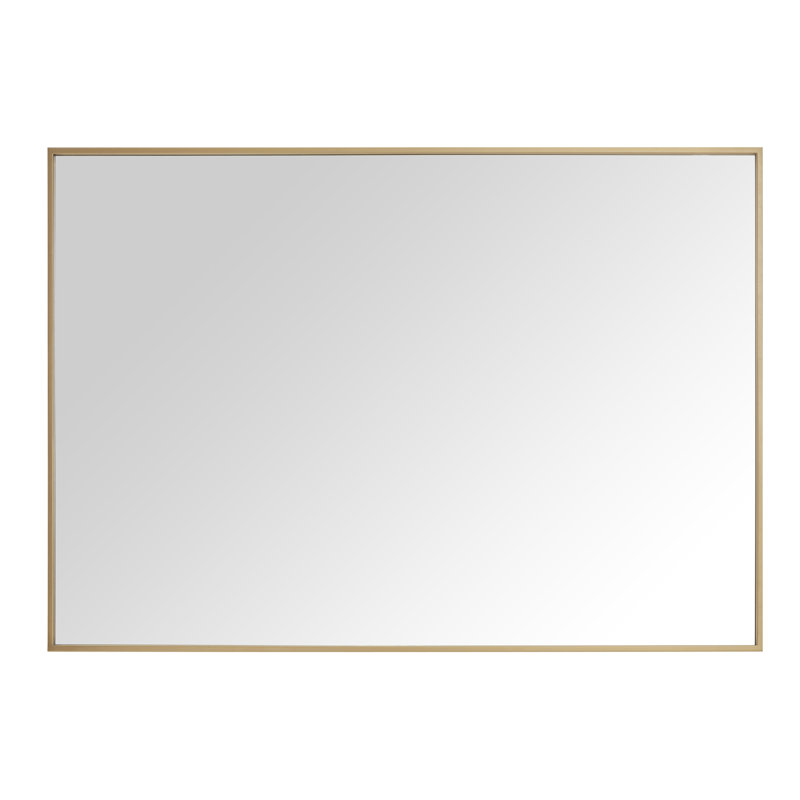 Medium Rectangular Brushed Gold Stainless Steel Bathroom Vanity Mirror