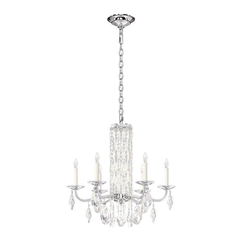 Sarella 6-Light White Crystal Heritage Chandelier