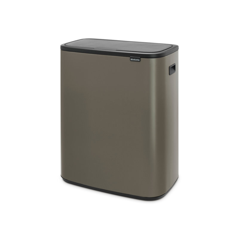 Platinum Stainless Steel Touch Top Kitchen Trash Can, 16 Gallon
