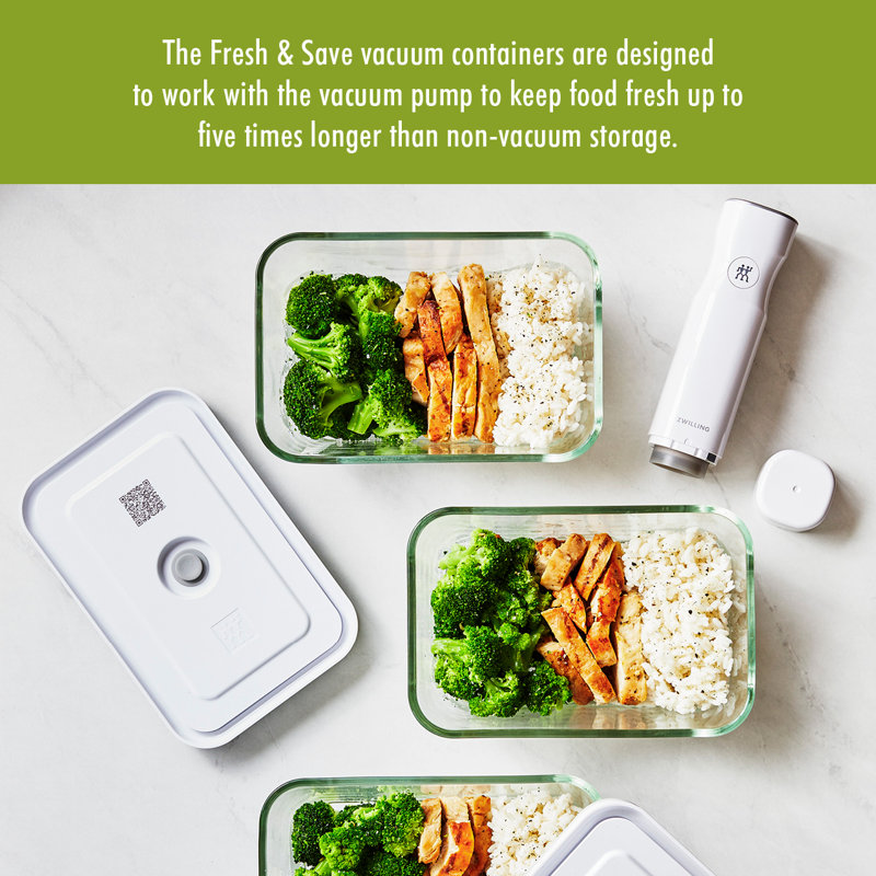 Clear Medium Glass Vacuum Sealer Food Storage Container Set