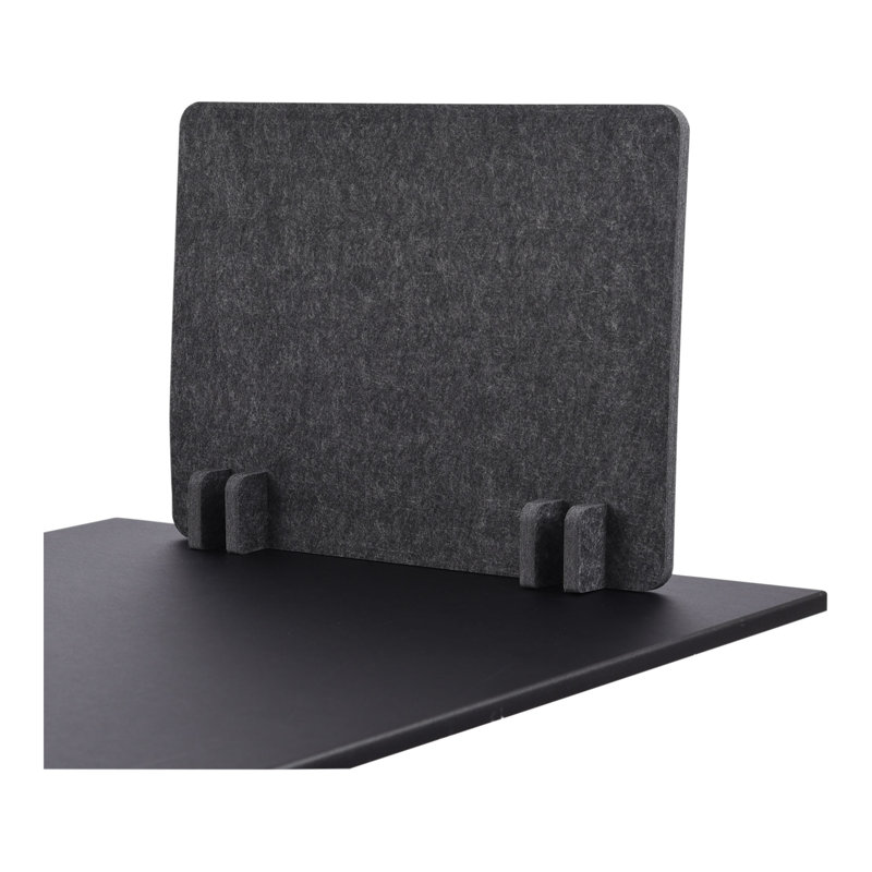 Eco-Friendly Anthracite Gray Acoustic Desk Divider, 28" x 20"