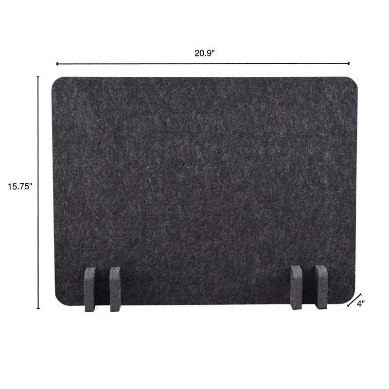 Eco-Friendly Anthracite Gray Acoustic Desk Divider, 28" x 20"