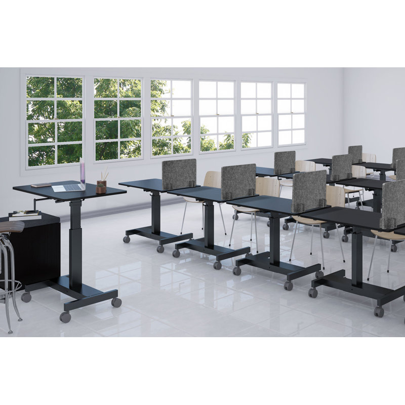 Eco-Friendly Anthracite Gray Acoustic Desk Divider, 28" x 20"