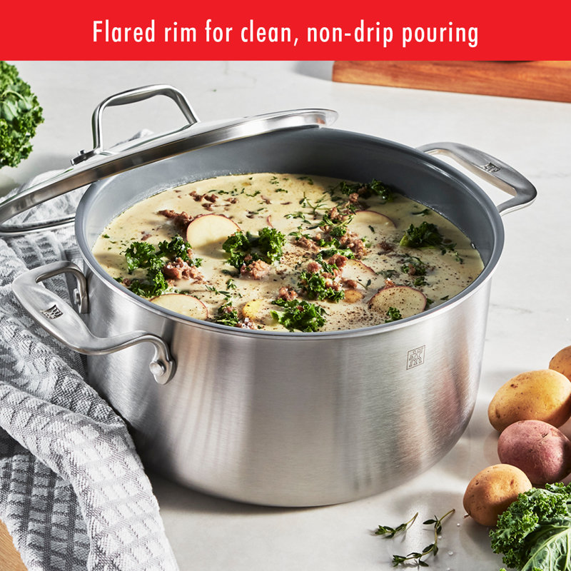 10-Piece Stainless Steel Ceramic Nonstick Cookware Set