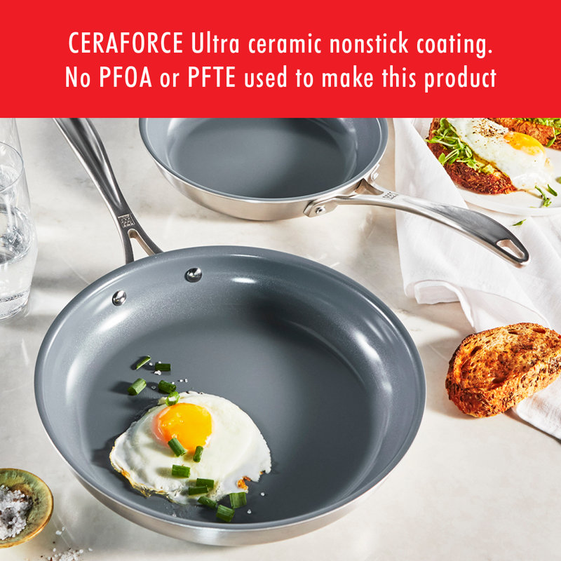10-Piece Stainless Steel Ceramic Nonstick Cookware Set