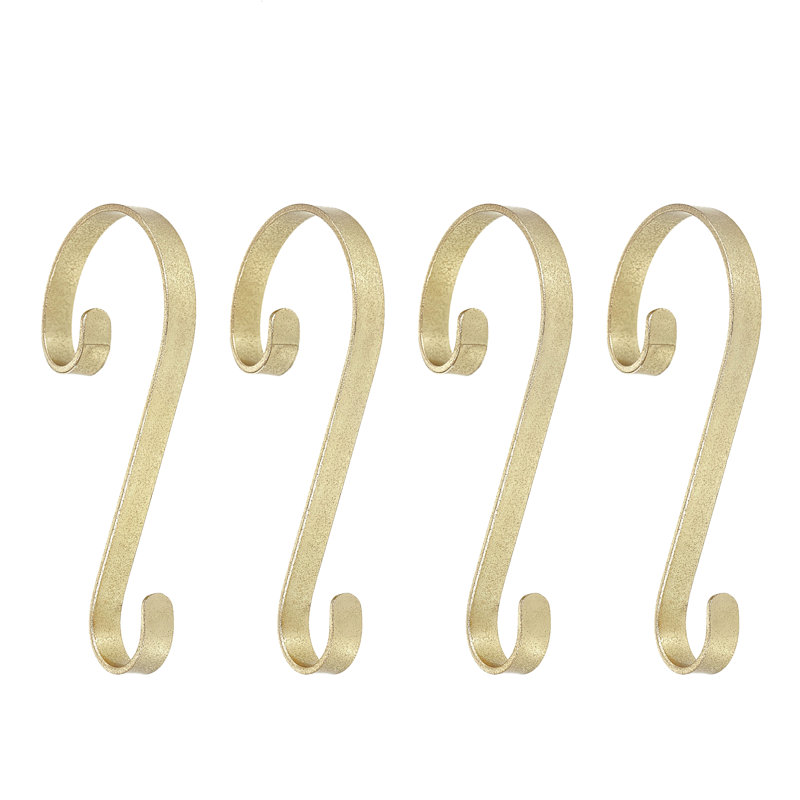 Gold Metal Swivel Stocking Holders, 4-Pack