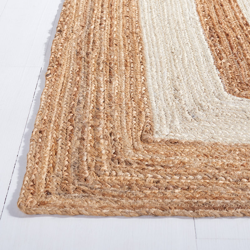 Ivory Striped Flatweave Non-Slip Runner Rug 2'3" x 8'