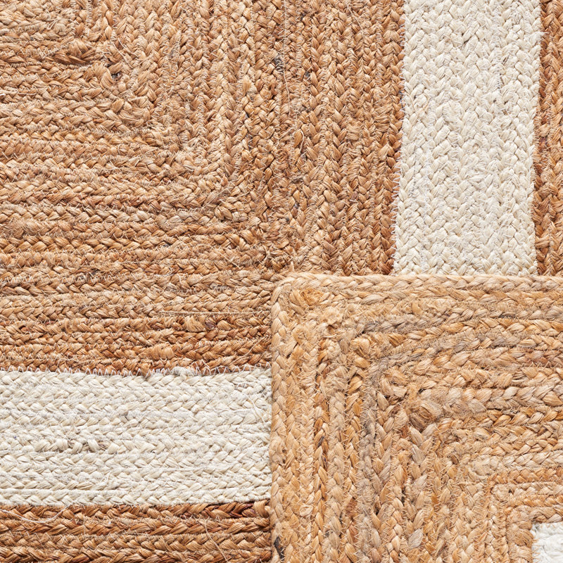 Ivory Striped Flatweave Non-Slip Runner Rug 2'3" x 8'