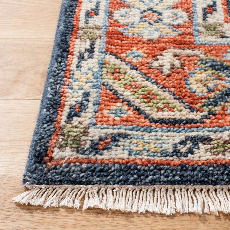 Samarkand Elegance Hand-Knotted Black Wool 8' x 10' Area Rug