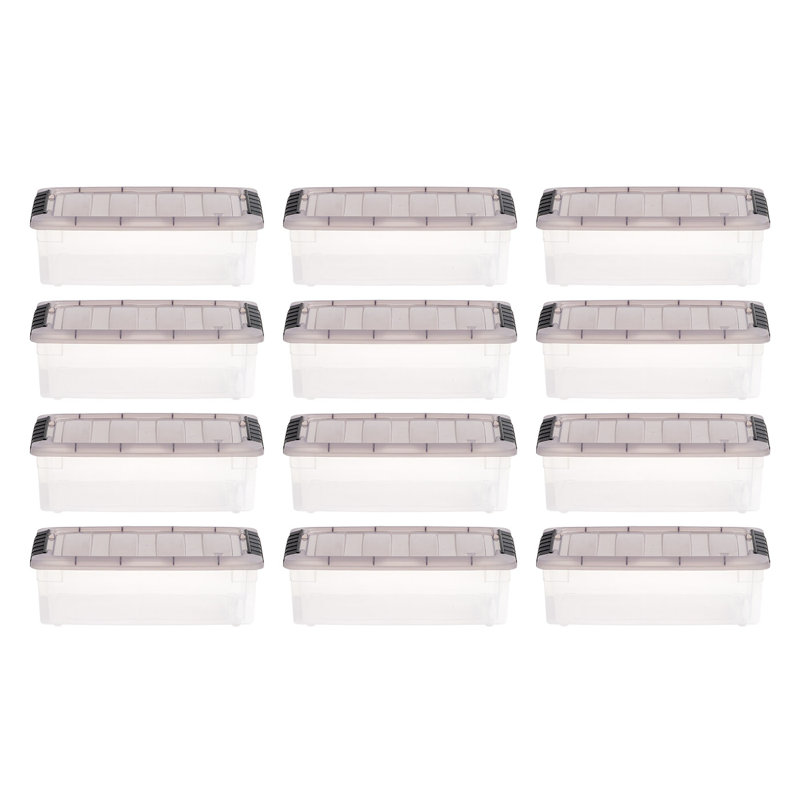 Clear Stackable Plastic Storage Box with Latching Lid, 5 Qt.