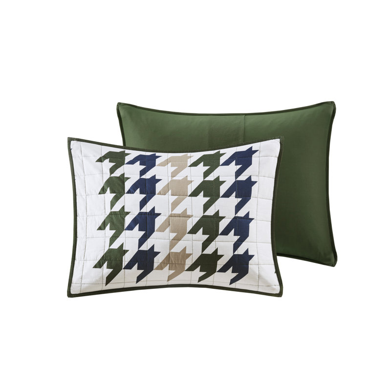 Hudson Full Green Cotton Quilt Mini Set with Shams