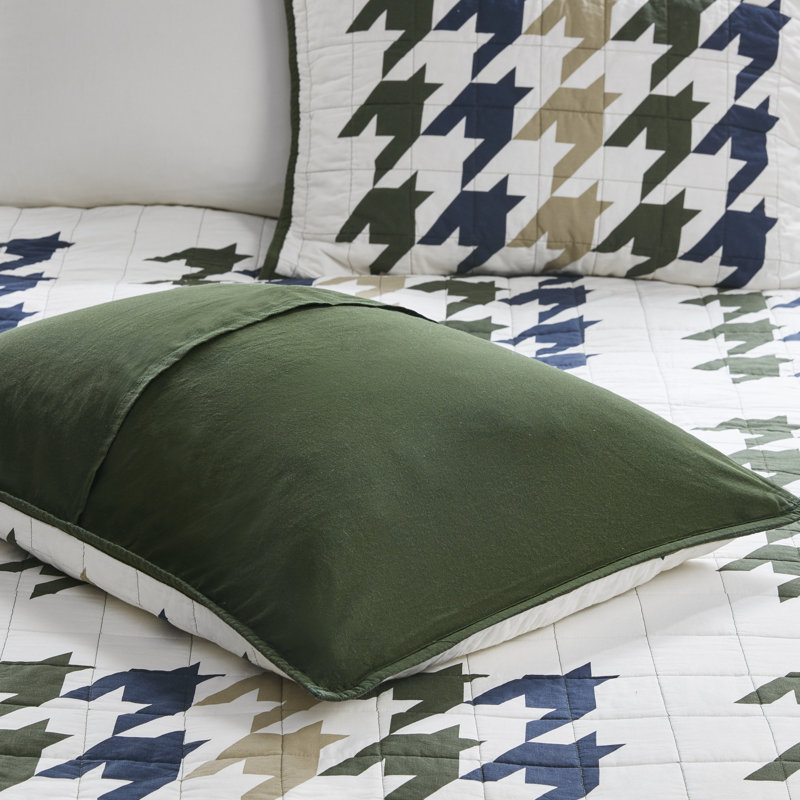 Hudson Full Green Cotton Quilt Mini Set with Shams