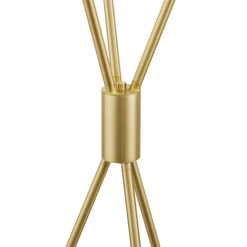 Alexa Gold 64" Tripod Floor Lamp with White Shades