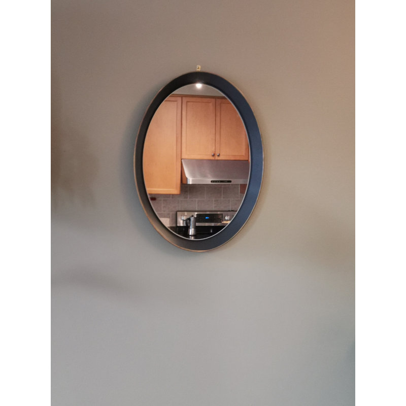 Elegant Oval Antique Metal Wall Mirror 20.5" x 15"