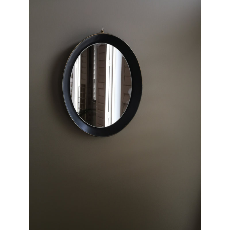 Elegant Oval Antique Metal Wall Mirror 20.5" x 15"