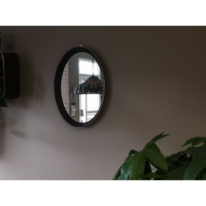 Elegant Oval Antique Metal Wall Mirror 20.5" x 15"