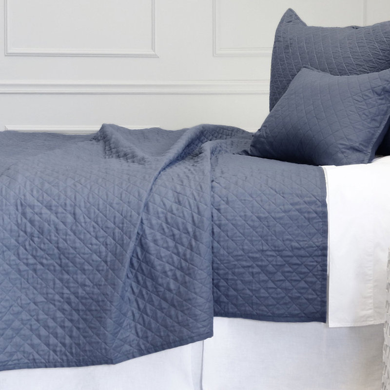 Hampton Quilted Standard Sham in Cream - Organic Linen