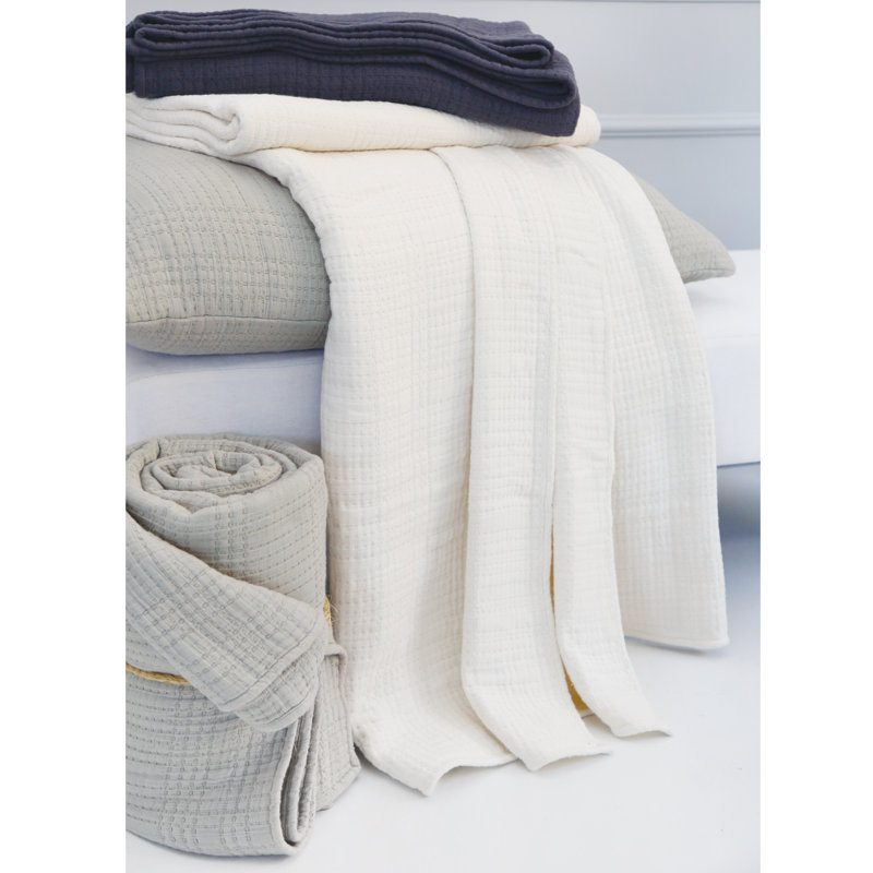Arrowhead Slate Queen Textured Cotton Blanket - Machine Washable