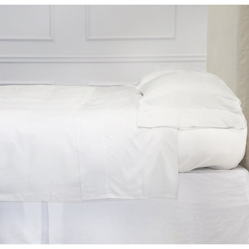 Twin White Egyptian Cotton Sateen Sheet Set