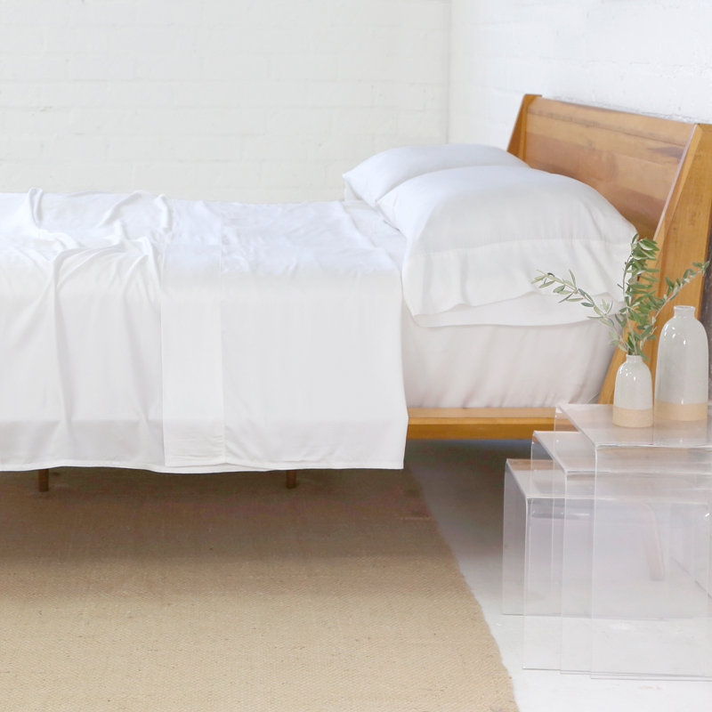 Twin White Egyptian Cotton Sateen Sheet Set