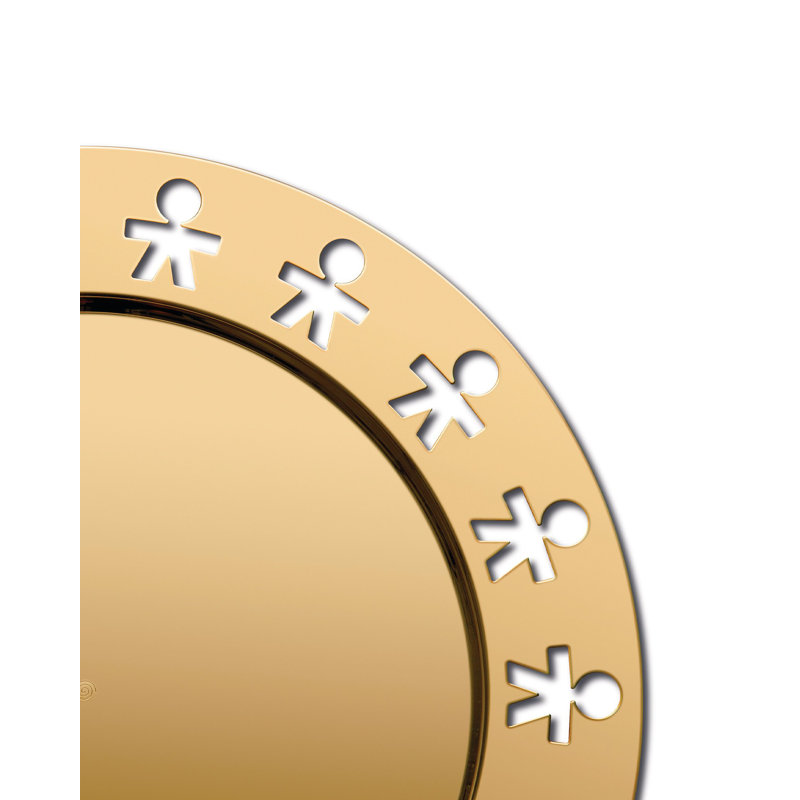 Gold-Plated Round Stainless Steel Coffee Table Tray