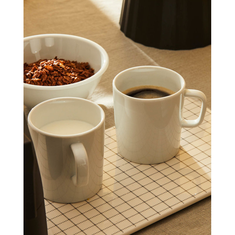 White Ceramic Microwave Safe Mug Set