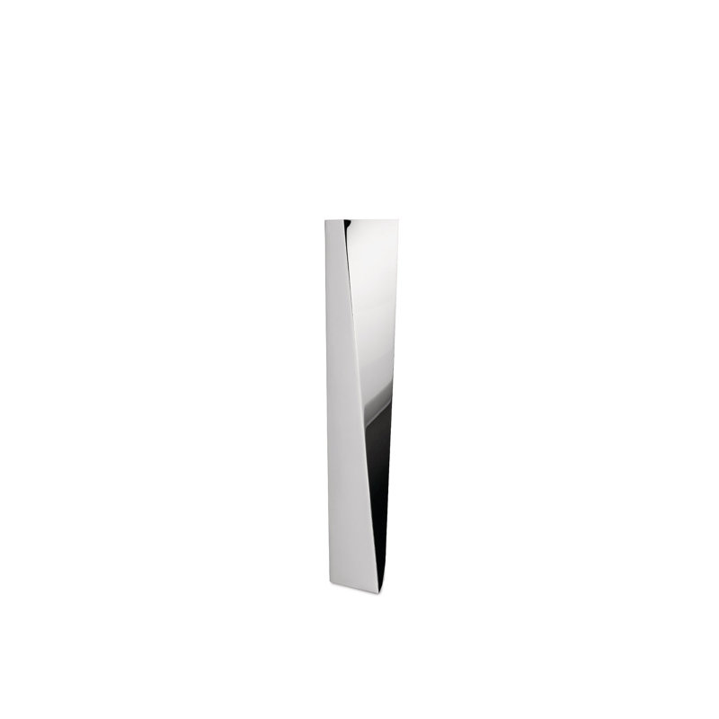Crevasse Silver Stainless Steel Tall Flower Vase