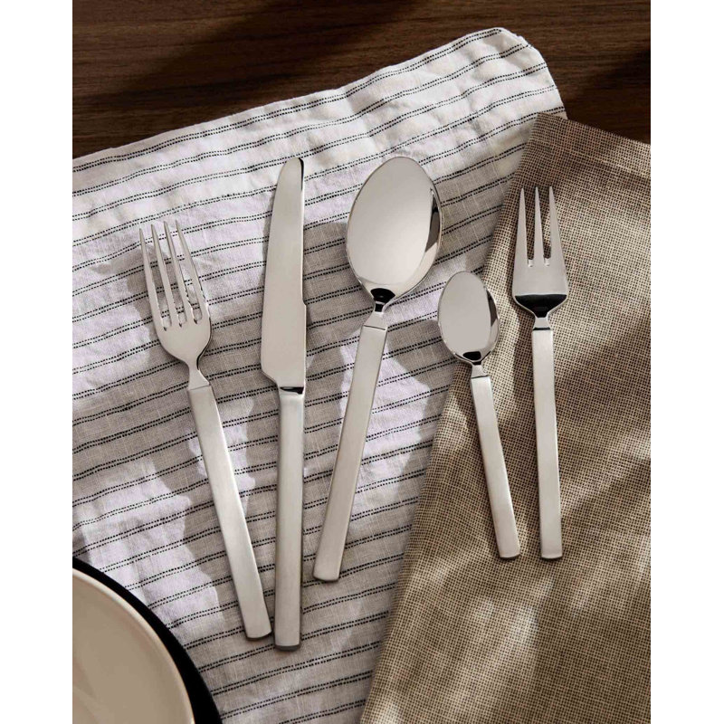 Alessi Satin Handle Stainless Steel Teaspoon Set of 6
