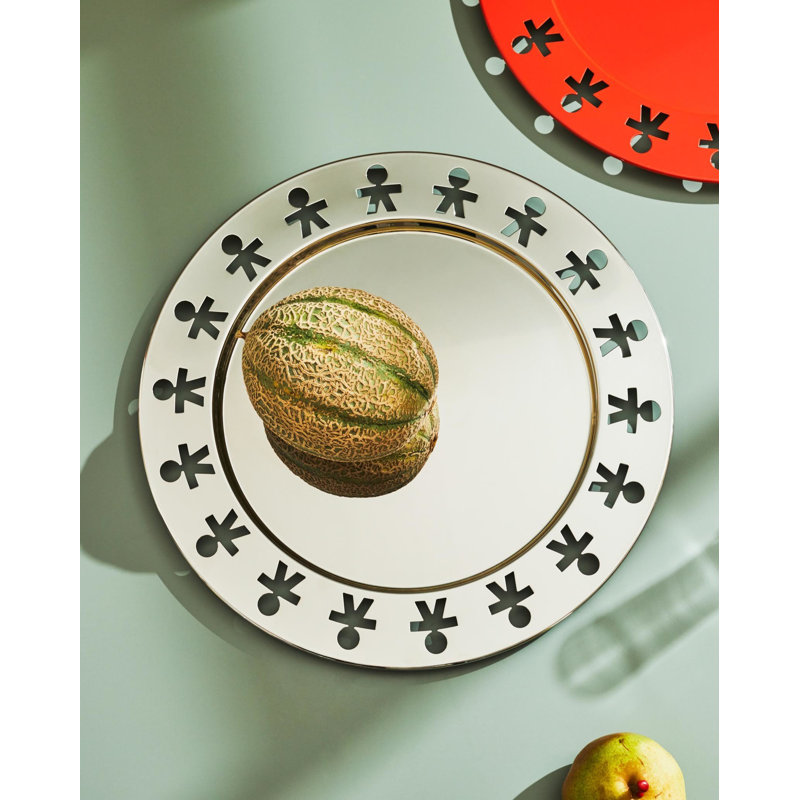 Girotondo Round Stainless Steel Decorative Tray