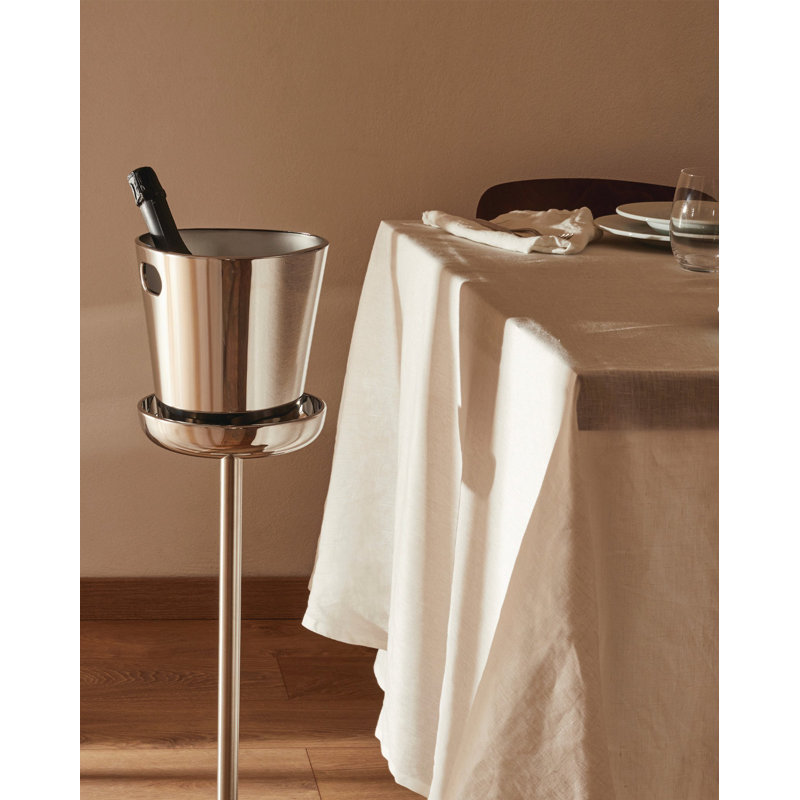 Stainless Steel Modern Wine Cooler Stand with Glossy Finish