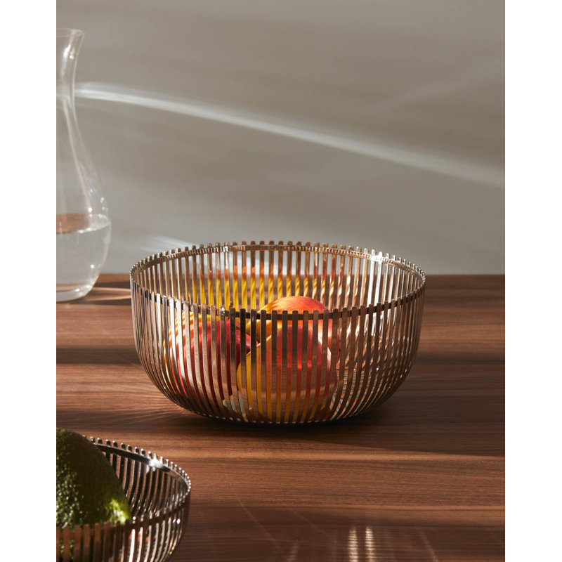 Polished Stainless Steel Round Fruit Basket