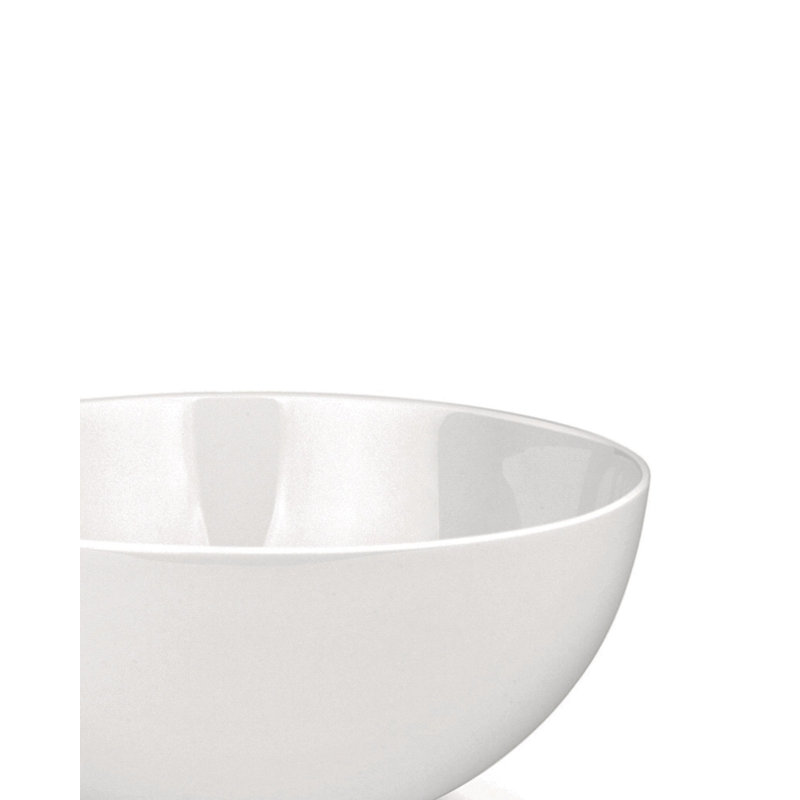 Elegant White Ceramic 9.75" Salad Serving Bowl