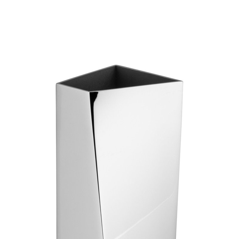 Crevasse Silver Stainless Steel Tall Flower Vase