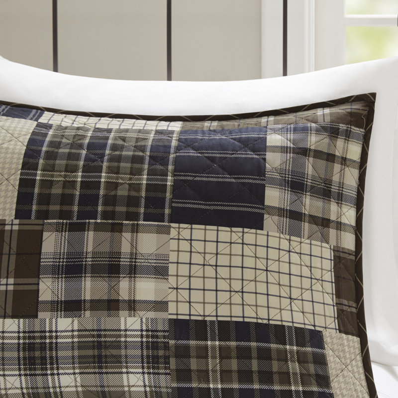 King Black and Brown Reversible Microfiber Quilt Set