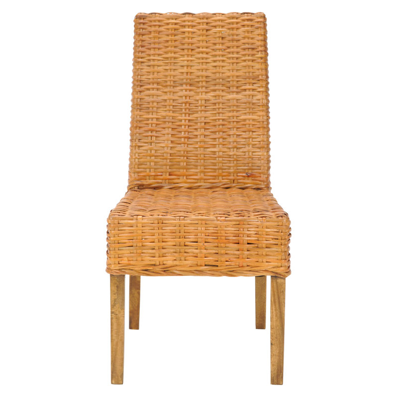 Parsons Transitional Honey Oak Cane Side Chair