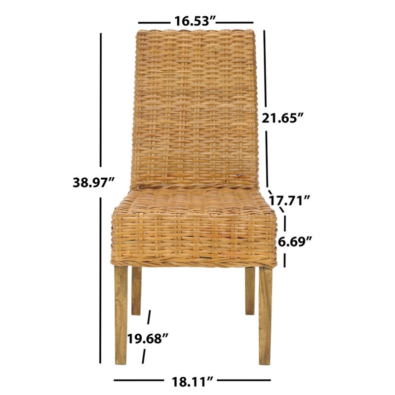 Parsons Transitional Honey Oak Cane Side Chair