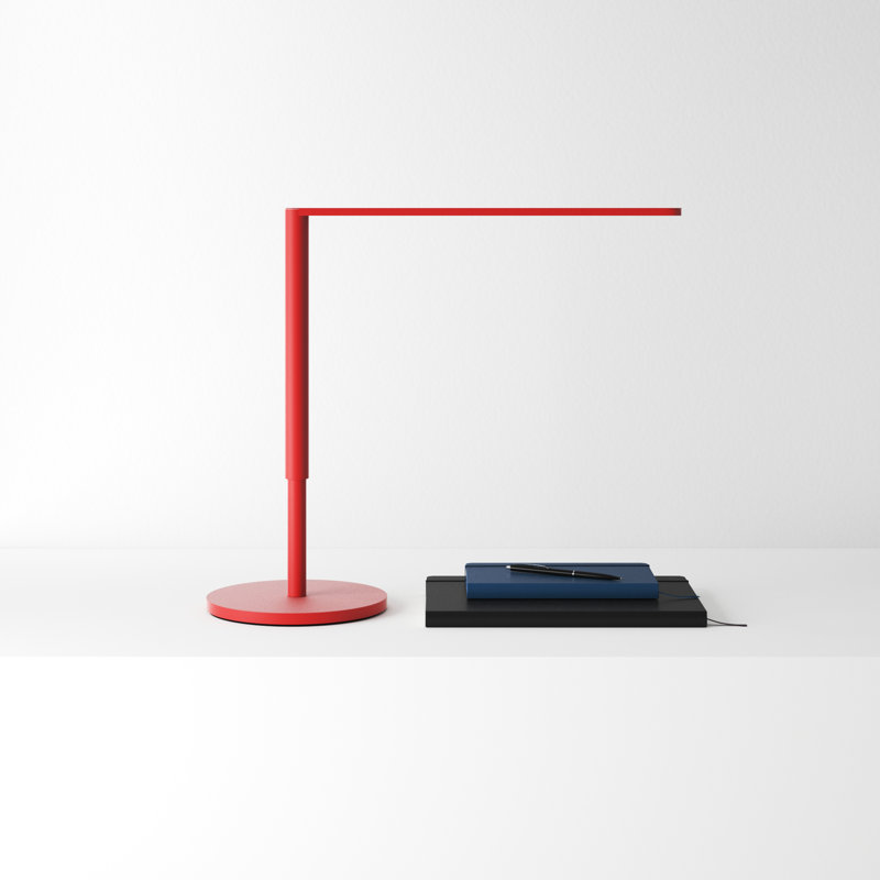 Matte Red Lady7 Cordless LED Desk Lamp with USB Port